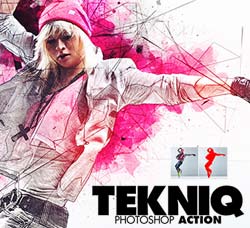 极品PS动作－喷墨线条：Tekniq Photoshop Action